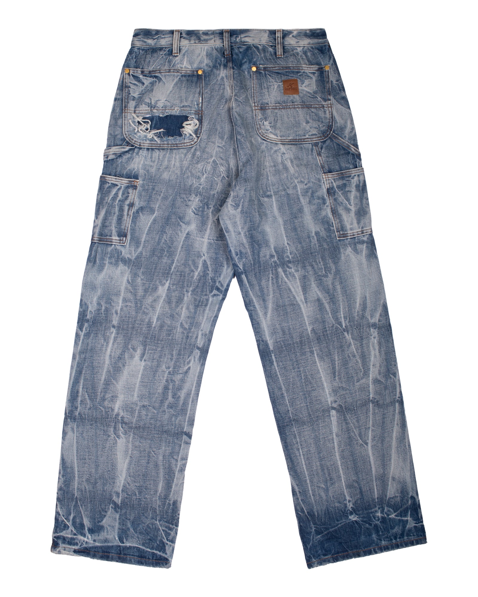 Tie-dye indigo double knees